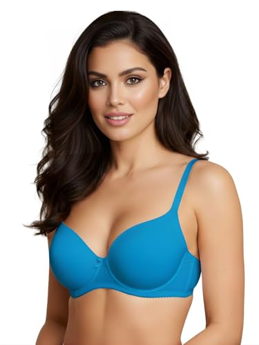 Image of Saforia Cuddlecot Cotton Padded T-Shirt Bra for Women | Wire-Free Full Coverage Bra | Breathable Soft Cotton Everyday Bra | Seamless Comfort Innerwear