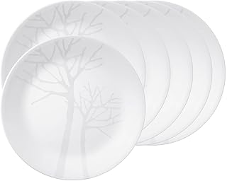 Frost Glass Dinner Plate Pack of 6, 26 cm, Vitrelle Glass Dinner Plates for Snacks & Dessert, Dishwasher & Microwave Safe Crockery Set for Gifting, Durable Tableware for Home