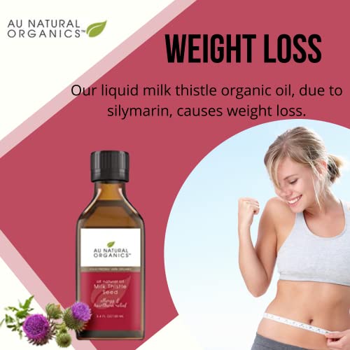 Au Natural Organics Milk Thistle Seed Oil – Organic Cold Pressed | Thickens Hair & Repairs Split Ends | Face & Body Skin Moisturizer | Protects Skin & Liver | Liver Detox Cleanse | 3.4 Oz #TOP3