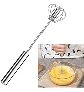 Frullino Per Uova A Spinta Manuale In Acciaio Inox - Frusta Rotante A Molla, Per Sbattere E Mescolare Senza Elettricità