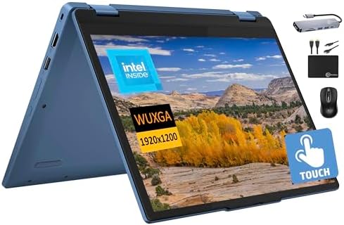 Lenovo Chromebook Flex 3i Spin 2-in-1 Laptop Business (2024),12.2″ WUXGA Touchscreen, Quad Core Intel N100, 4GB RAM, 128GB (64GB eMMC+64GB Card) Webcam WiFi, 12+ Hrs Battery,Chrome OS+MarxsolAccessory Lenovo Chromebook Flex 3i Spin 2-in-1 Laptop Business (2024),12.2″ WUXGA Touchscreen, Quad Core Intel N100, 4GB RAM, 128GB (64GB eMMC+64GB Card) Webcam WiFi, 12+ Hrs Battery,Chrome OS+MarxsolAccessory