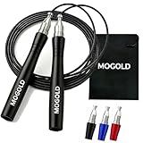 Mogold Profi Springseil für Boxen,Crossfit,300cm Verstellbar Seilspringen für Erwachsene Fitness ｜Hochwertigen Kugellagerkugeln,Rutschfester Metallgriff｜2 Seile in 2,0mm & 3,0mm