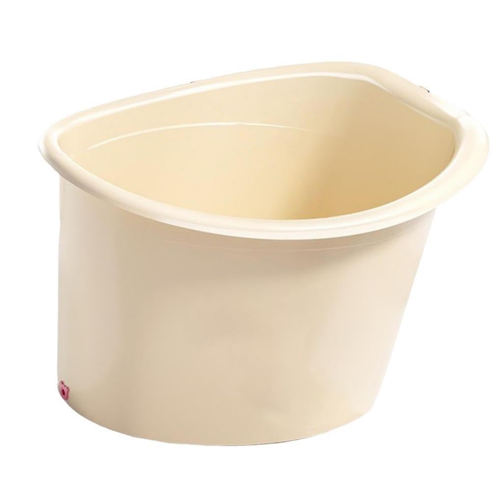 Bath Bucket Baby Bathtub Tub Infant Bucket Non Slip Ergonomic Seat Design with PP Material Support Suitable for Hotel Home RVs Ages, Off White L