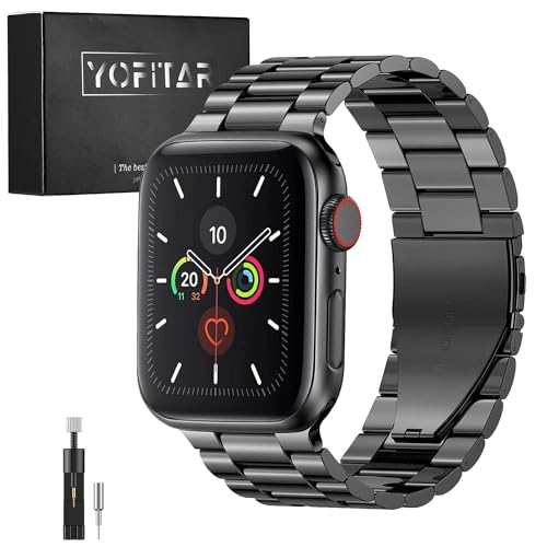 YOFITAR for Apple Watch �p�o���h �X�e�����X�� 44mm/45mm/46mm/49mm Series Ultra2/Ultra/10/9/8/7/6/5/4/SE2/SE �Ή� iWatch �o���h AppleWatch �A�N�Z�T��