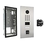 DoorBird D2101V interphone vidéo, Lecteur d'empreinte ekey sLine (boîtier INOX, Lecteur Noir, unité de Commande), Solution de contrôle d'accès biométrique pour Montage encastré, 15 W, 15 V, INOX V4A