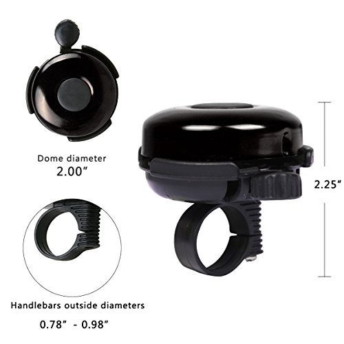 Dunchaty Bicycle Bell - Aluminum Bike Bell Ring - Classic Bicycle Bell For Adults Men Women Kids Girls Boys Bikes - Mountain Bike Accessories - Black #TOP6
