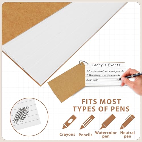 image for DFANG 500PCS White Index Cards, 3x5 Inches Flash Cards with Ring, Line