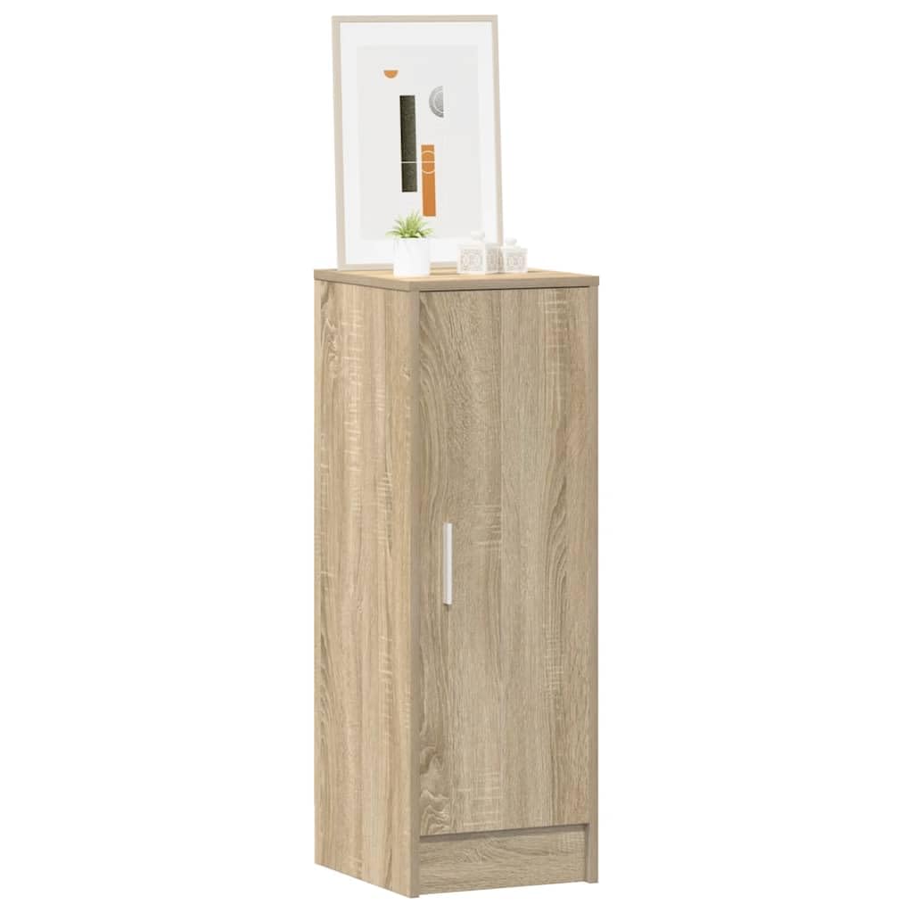 Schuhschrank Sonoma-Eiche 32x35x92 cm Holzwerkstoff | 6 Ablagen, Schrank mit Tür, Staubschutz, Feuchttuch-Reinigung, Robust
