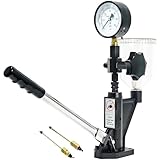600Bar Diesel Fuel Injector Tester Kit, 8700PSI Diesel Injector Nozzle Leak Down Tester, Dual-Scale Fuel Pressure Gauge Kit for Injector Nozzle Pressure Test, M12/M14 Connectors
