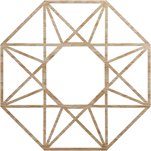 Ekena Millwork 32"OD x 12 1/2"ID x 1/4"T Guardian Wood Fretwork Pierced Ceiling Medallion, Red Oak