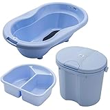  Rotho TOP Badeset 3-teilig Wanne, Windeleimer & Waschschüssel Sky Blue 20001-0289 + 20006-0289 + 20002-0289