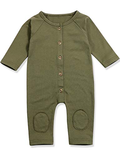 Walsoner Infant Baby Boy Girl Long Sleeve Romper Jumpsuit with Bottons Playsuit Bodysuits Outfit Clothes (0-3 Months)