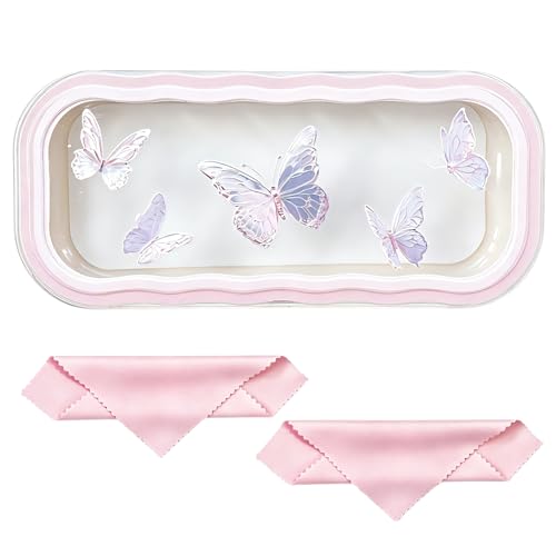 Image of Glasses Case Hard Shell, Clear Eyeglass Case, Cute Holder for Sunglasses and Reading Glasses