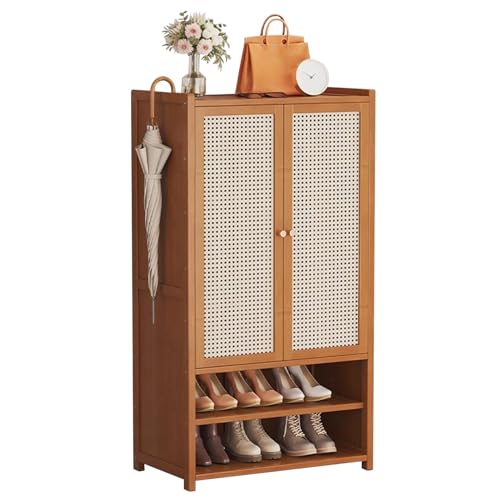 Meuble de rangement à chaussures en rotin à 8 niveaux pour entrée