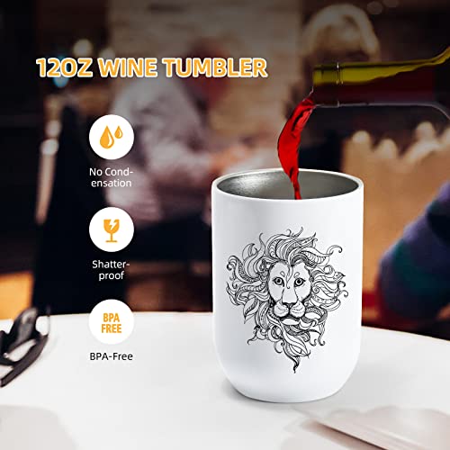 Agh Sublimation Blanks Wine Tumblers 12Oz Straight Tumblers, 25 Pack Stainless Steel Double Wall Vacuum Insulated Tumblers #TOP2