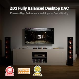 Fosi Audio ZD3 Desktop DAC Preamp, Fully Balanced Digital to Analog Audio Converter with ES9039Q2M for Home Stereo Amplifier, Bluetooth/USB/Optical/Coax/TV HDMI ARC Input, XLR/RCA Output with Remote