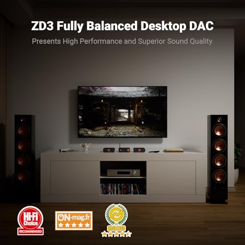 Fosi Audio ZD3 Desktop DAC Preamp, Fully Balanced Digital to Analog Audio Converter with ES9039Q2M for Home Stereo Amplifier, Bluetooth/USB/Optical/Coax/TV HDMI ARC Input, XLR/RCA Output with Remote - Thumbnail 2