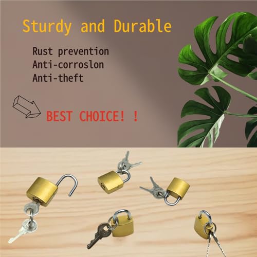 Image of Luggage Locks with Keys, 20mm Small Padlock School Gym Locker Lock, Keyed Metal Pad Locks for Travel Baggage & Suitcases, 6 Pack