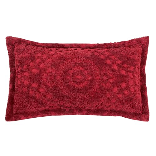 Better Trends Rio Collection is Super Soft and Light Weight in Floral Design 100% Cotton Tufted Unique Luxurious Machine Washable Tumble Dry, King Sham, Burgundy by Better Trends - Used condition - US$14.37