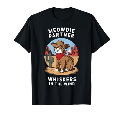 Cowboy Cat Meowdy Partner Cat Vintage Maglietta