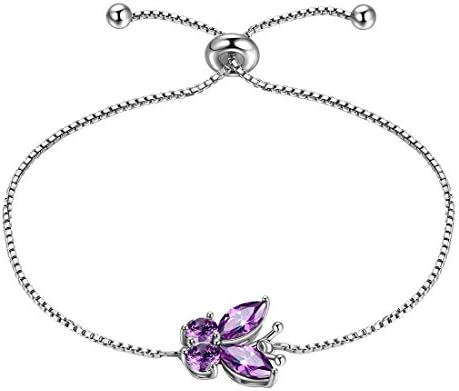 Aurora Tears 925 Sterling Sliver Butterfly Necklace Earrings Rings Birthstone Jewellery Set Pendant Dating Pendant Gifts for Women and Girls