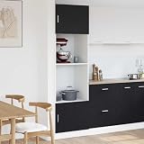 Kaloriko Armoire suspendue, aspect chêne noir, 60 x 57 x 207 cm, avec 3 étagères, espace de rangement et étagère, armoire polyvalente moderne pour cuisine, salon et plan de travail