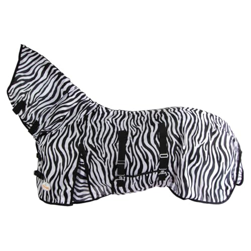 Marengos - reißfeste Zebra Fliegendecke mit Halsteil & Bauchlatz...