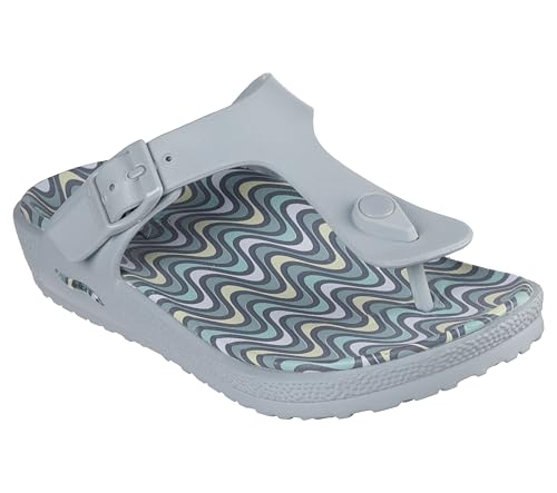 Skechers Sandalo da donna con cinturino a T, Salvia, 40 EU