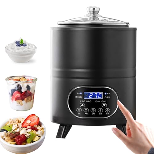 RUODATONLY Yogurtera Comercial Multifuncional de Fermentación a Temperatura Constante, con Temporizador de 1 a 24 Horas, Ajustable de 25 a 80 Grados, Capacidad de 8/12 litros. Black-8L