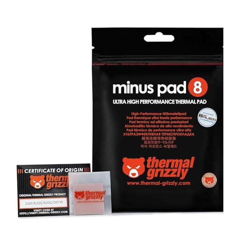 Thermal Grizzly Minus Pad 8-30x30x1.5mm �T�[�}���C���^�[�t�F�[�X�p�b�h�A�d�C�I�ɔ񓱓d���A�����M�`�����ƈ��k�� SSD�AGPU�A�d�q�@��p