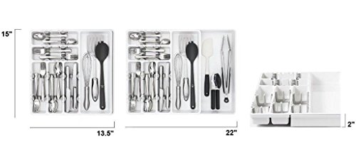 Organizador de Gaveta Extensível Plástico OXO Branco 40Cm Plástico