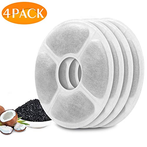 Spardar Pet fontana confezione da 4 filtri di ricambio, filtro al carbone attivo mantiene l' acqua chiara e gustosa incoraggia gatti e cani di bere più a rimanere sana e igienico 1.6l