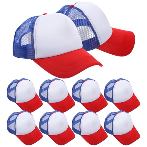 Gorras para sublimación de poliéster ligero con rejilla trasera ajustable lote de 10 piezas