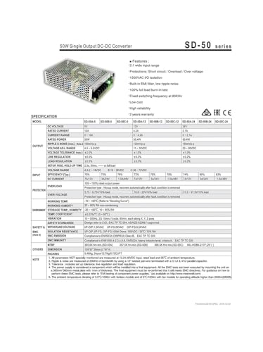 Alimentation à découpage SD-50A-5 à haut rendement contre les surcharges - 3