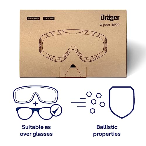 Dräger Safety Glasses for Work X-pect 4800 Eye Protection - Safety Goggles Anti-Fog Anti Scratch UV400 Clear Shooting Glasses - Image 3