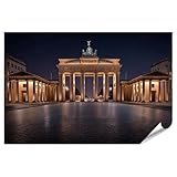 islandburner Premium Poster Brandenburger Tor bei Nacht 