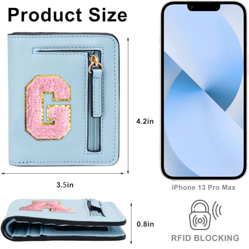Image of Birthday Gifts for Teen Girl Kids Wallet Little Girl Wallets | Small Initial Kid Wallet for Girl Rfid Wallet Preppy Stuff Gifts for Girls 8-12 Blue G