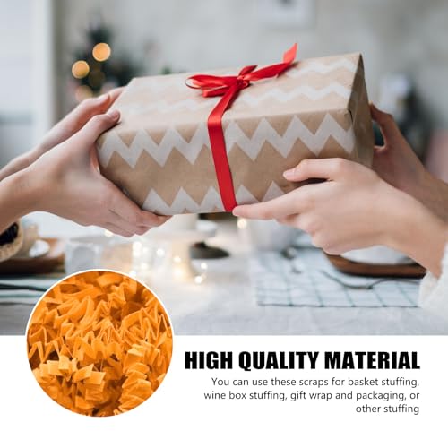 Image of ZEBMOON 2 LB Orange Crinkle Cut Paper Shred Filler Great for Gift Wrapping, Basket Filling, Birthday, Wedding, Halloween, Thanksgiving, Christmas Day, New Year Party Decorations Filling Supplies A