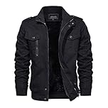 EKLENTSON Men's Military Coats Windbreakers Motorcycle Outwear Warm Cargo Jacket Fleece Lined with Multi Pockets