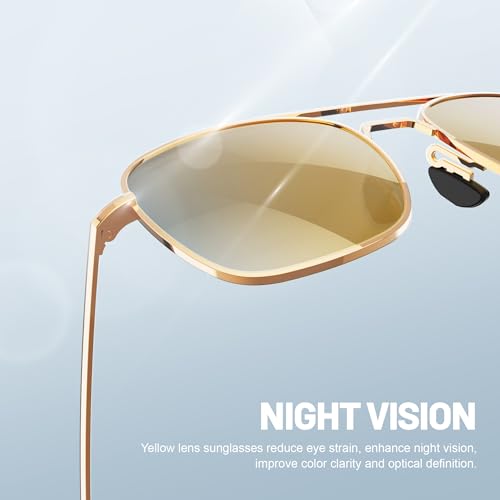 Image of Aviator Sunglasses for Mens Women 53mm TAC Polarized Lense Pilot Military Style Metal Frame with Bayonet Temples