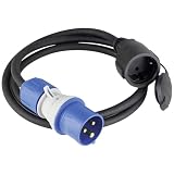 as - Schwabe Camping CEE-Adapterleitung 1,5m - CEE-Stecker 3-polig mit powerlight Spannungsanzeige + Schutzkontaktsteckdose - für Camping und Outdoor-Einsatz - spritzwassergeschützt IP44, 61408