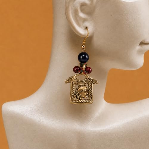 Image of Handcrafted Tribal & Dhokra Art Earrings for Women - Wooden, Nature-Inspired Statement Drop & Traditional Ethnic Designs