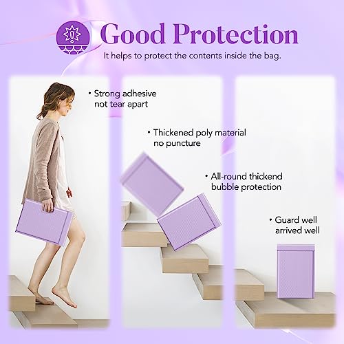 Image of Fuxury Large Bubble Mailers 10.5x16 inch 40 Pack Self Seal Padded Envelopes Waterproof Mailing Envelopes Bubble Padded Mailers for Packaging, Small Business #5 Lavender
