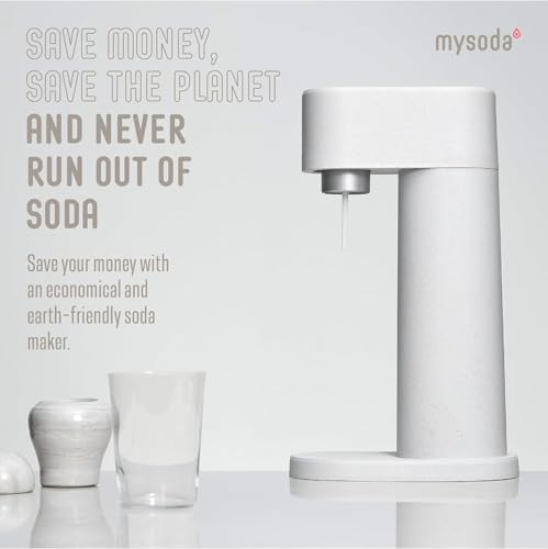 Image of Mysoda Woody Carbonated Water Machine and Soda Maker with 1L Bottle - White