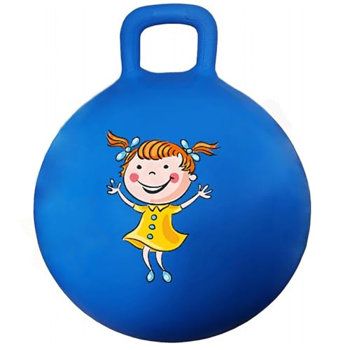 Image of Styxon Hopper Ball, 25in /65cm Diameter for Age 3-12, Exercise Bouncer, Hippity Hoppity Hopball for Children, Sit-on Bouncy Ball with Handle, Multicolor