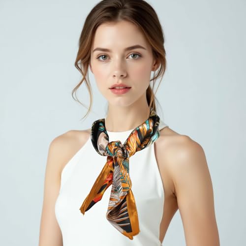 Head Scarf for Women Silk Satin Scarf for Hair Wrapping 35 Inch Square Scarf2