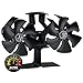 BLFIRE Ventilador de estufa de leña, alimentado por calor, no eléctrico, motor dual, activado por calor térmico