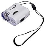 Microscopio de Bolsillo Levenhuk Zeno Cash ZC2 con Ampliación de 60x e Iluminación Ultra-Violeta y Linterna LED Integradas