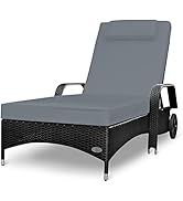 RS Trade Sonnenliege Verona High Silber/Grau Outdoor Liege mit