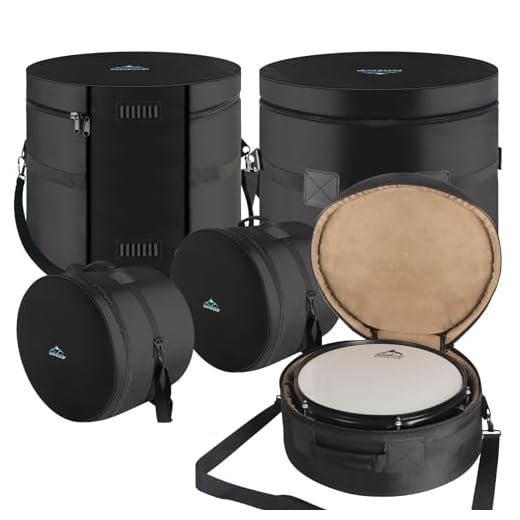 EASTROCK 5-Piece Drum Bag Set for 12" Tom, 10" Tom, 14" Snare, 16" Floor Tom, 22" Bass Drum, Drum Cases (5pc Fusion Set)
